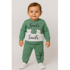 Теплий дитячий костюм для дівчинки “Smile” — р. 68, 80