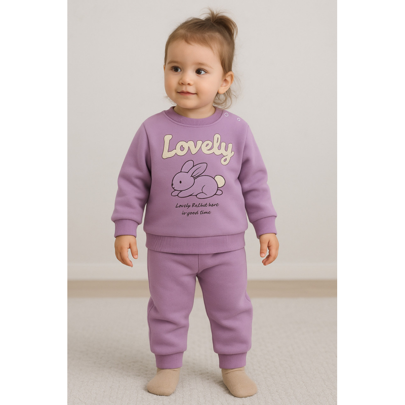 Теплий костюм для дівчинки “Lovely Bunny” — р. 68, 80, 86, 92 ✨ Теплий костюм для дівчинки “Lovely Bunny” — р. 68, 80, 86, 92 ✨