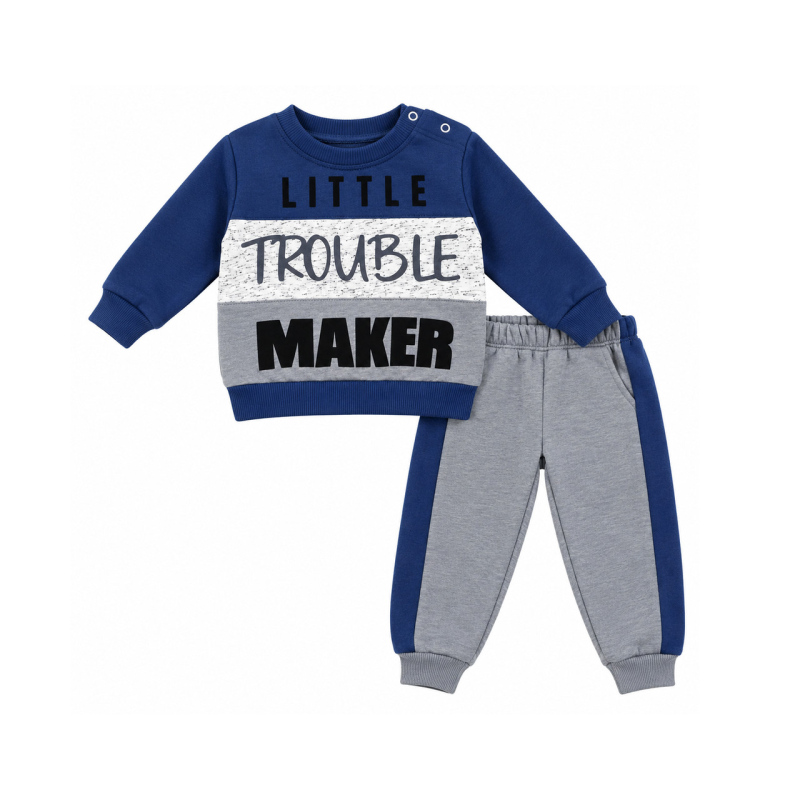 Теплий спортивний костюм з начосом для хлопчика Little Trouble Maker, р.68 Теплий спортивний костюм з начосом для хлопчика Little Trouble Maker, р.68
