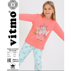 Піжама для дівчинки VITMO Happy Princess — яскрава трикотажна піжама з Туреччини 140