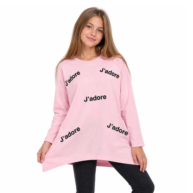 Туніка для дівчинки рожева J’adore з довгим рукавом, р. 164 Туніка для дівчинки рожева J’adore з довгим рукавом, р. 164