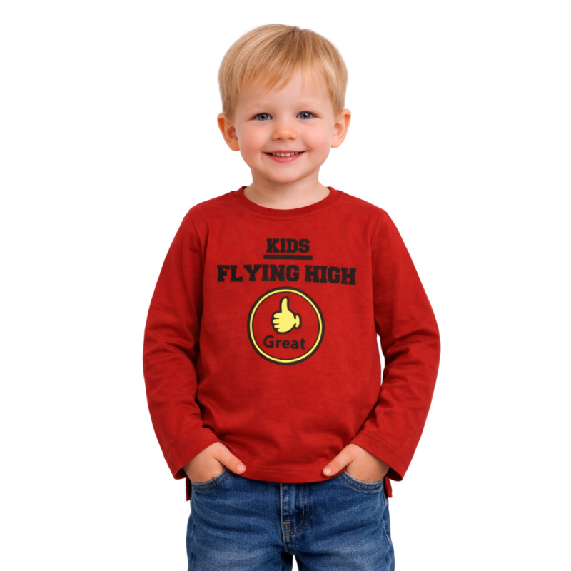 Дитячий лонгслів KIDS FLYING HIGH для хлопчика (червоний) р.92, 98, 104 104