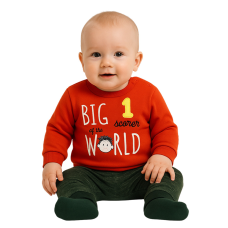 Дитячий костюм для малюка “Big Scorer of the World“, червоний/зелений (р.56, 74)